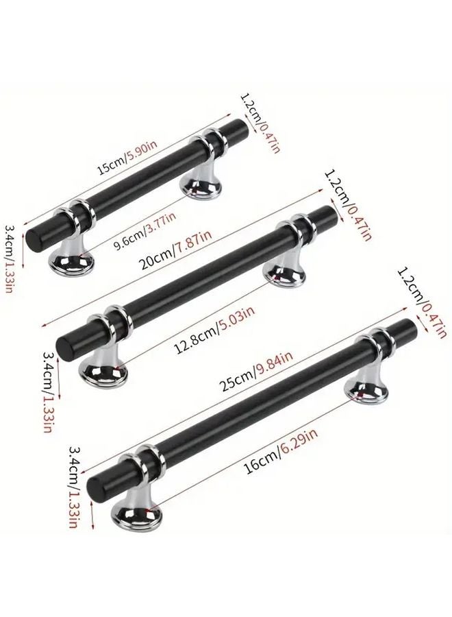 20pc Black And Silvery Stainless Steel Cabinet Handles 128mm Hole Spacing Vintage Drawer Pulls - Image 3
